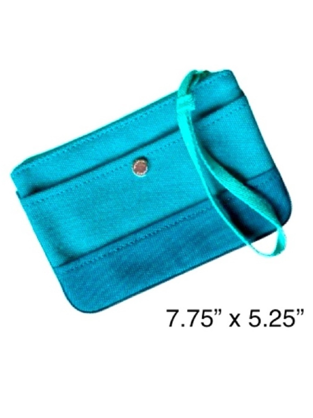 LandsEnd Canvas Pouch 7.75”x5.25” Sturdy Wristlet, Make Up Bag, Fashion Clutch
